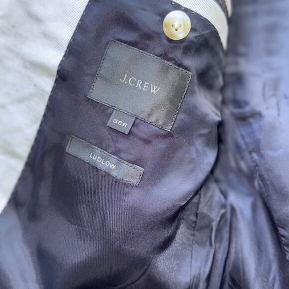 J.Crew Ludlow 36R J.Crew Ludlow Blazer Suit Jacket Mens Italian Cotton Tessuti - Picture 9 of 16